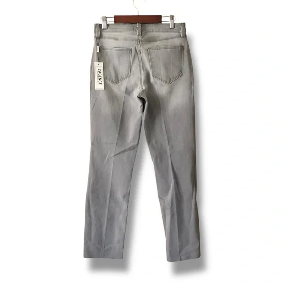 L'agence Sada High Rise Cropped Slim Jeans Bogota Wash Gray NWT Size 25